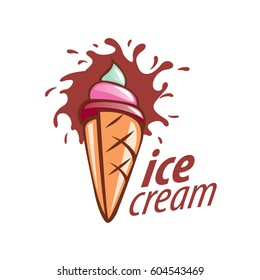 ice cream logo design template. Vector illustration