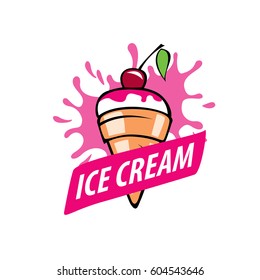 ice cream logo design template. Vector illustration