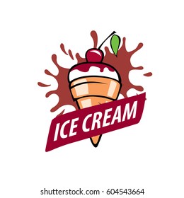 ice cream logo design template. Vector illustration