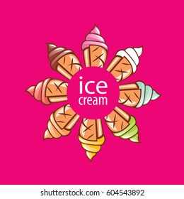 ice cream logo design template. Vector illustration