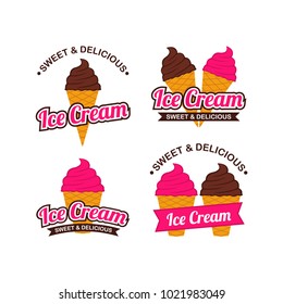 Ice Cream Logo Design Vector set