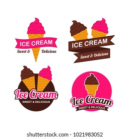 Ice Cream Logo Design Vector set