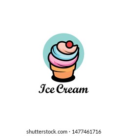 Ice Cream Logo Design Vector