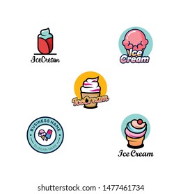Ice Cream Logo Design Vector