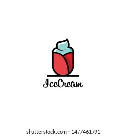 Ice Cream Logo Design Vector