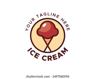 Ice cream logo design vector template. chocolate ice cream logo design. vintage logo ice cream