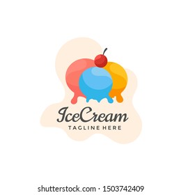 Ice Cream Logo Design Vector