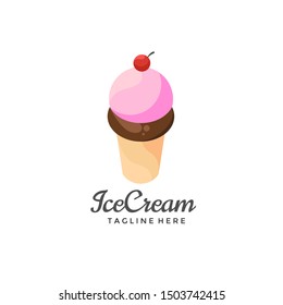 Ice Cream Logo Design Vector