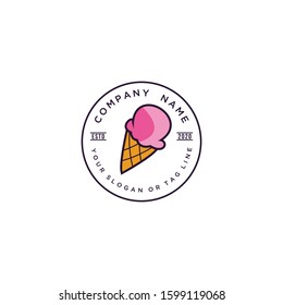ice cream logo design vector template