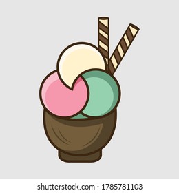Ice cream logo design vector