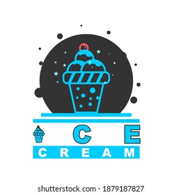 Vector de diseño de logotipo de crema de hielo