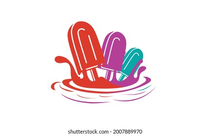 Eis-Creme-Logo-Design, Vektorgrafik-Vorlage
