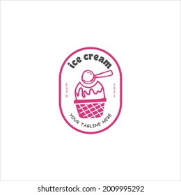 Ice cream logo design vector illustration.
