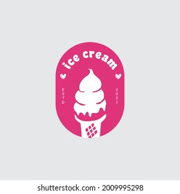 Ice cream logo design vector illustration.