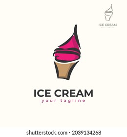 Ice cream logo design. Vector
