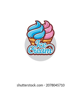 Ice cream logo design vector illustration