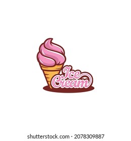 Ice cream logo design vector illustration