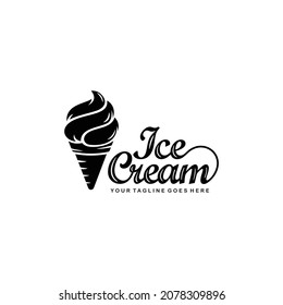 Ilustración vectorial de diseño de logotipo de helado