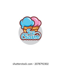 Ice cream logo design vector illustration