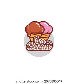 Ice cream logo design vector illustration