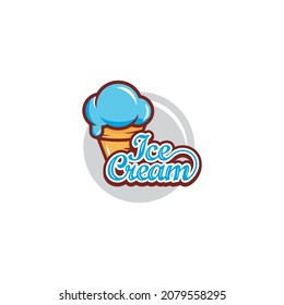 Ice cream logo design vector illustration