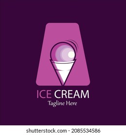 A Ice Cream Logo Design Vector