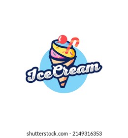 Ice Cream logo design vector illustration