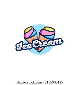 Ice Cream logo design vector illustration