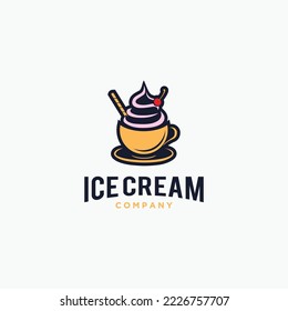 ice cream logo design vector..