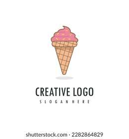 Ice cream logo design vector icon