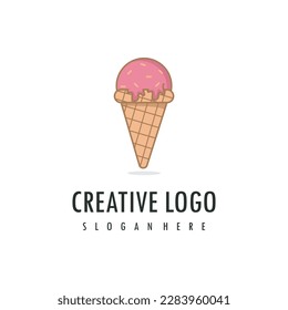 Ice cream logo design vector icon