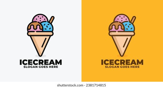 Ice cream logo design vector illustration