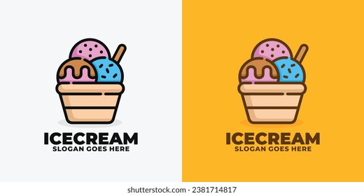 Ice cream logo design vector illustration