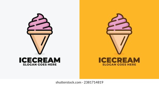 Ice cream logo design vector illustration