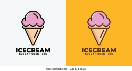 Ice cream logo design vector illustration