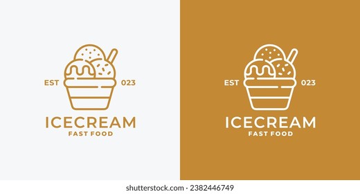 Ice cream logo design vector illustration