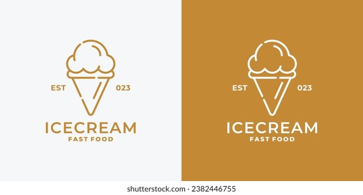 Ice cream logo design vector illustration