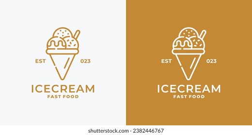 Ice cream logo design vector illustration