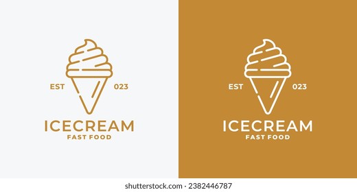 Ice cream logo design vector illustration