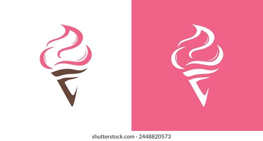 Ice cream logo design, ice cream vector, simple logo, logo design