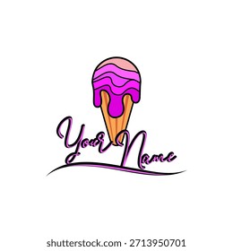 Ice cream logo design vector
