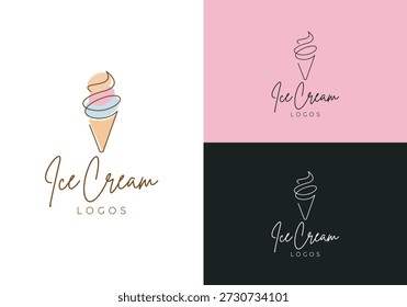 Ilustração do vetor do design do logotipo do Ice Cream