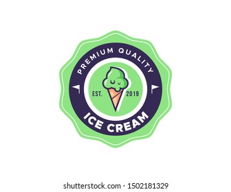 Ice cream logo design. vintage badge logo vector