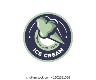 Ice cream logo design. vintage badge logo vector