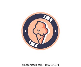 Ice cream logo design. vintage badge logo vector