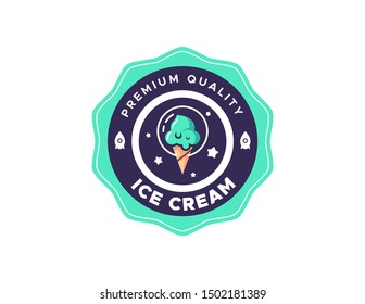 Ice cream logo design. vintage badge logo vector