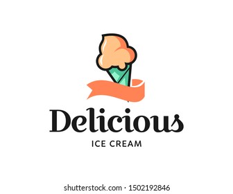 Ice cream logo design. vintage logo vector