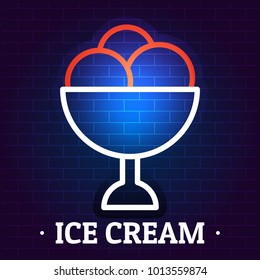 Ice cream logo. Flat illustration of ice cream vector logo for web
