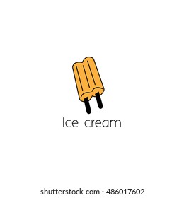 ice cream logo graphic design concept. Editable ice cream element, can be used as logotype, icon, template in web and print 