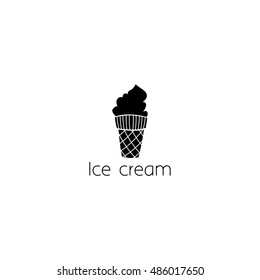 ice cream logo graphic design concept. Editable ice cream element, can be used as logotype, icon, template in web and print 